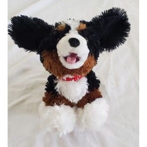 Build a Bear Dog Puppy Brown Black White Shaggy 14" BAB Plush Stuffed Animal 21